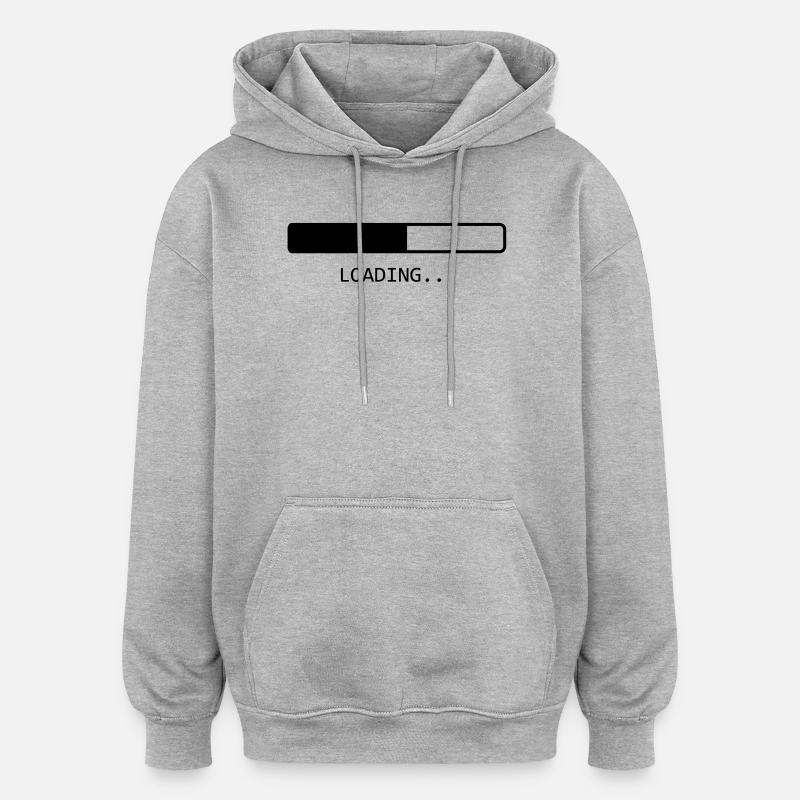 Loading... - Sweat à capuche oversize unisexe - gris chiné