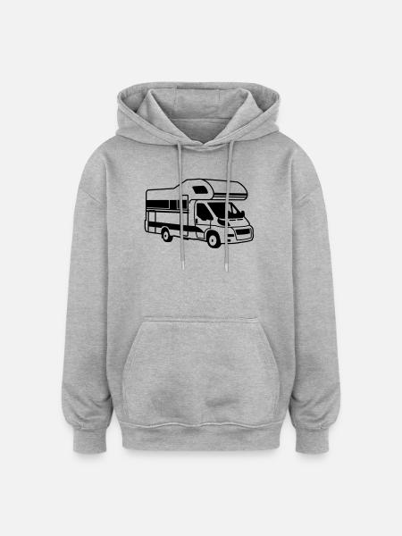 wohnmobil - Sweat à capuche oversize unisexe - gris chiné