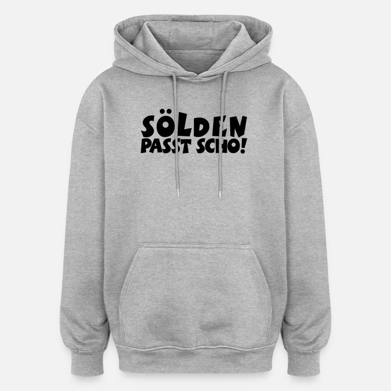 Sölden Passt Scho! - Oversized Unisex Hoodie - Grau meliert