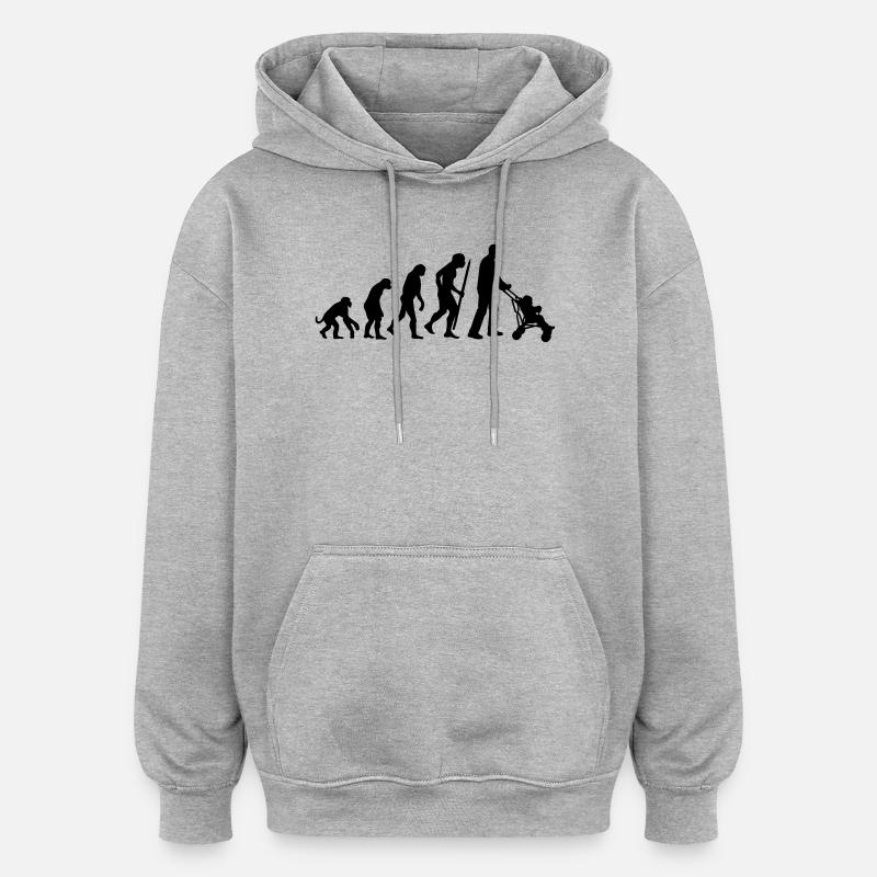 Le développement de la super-papa - Sweat à capuche oversize unisexe - gris chiné