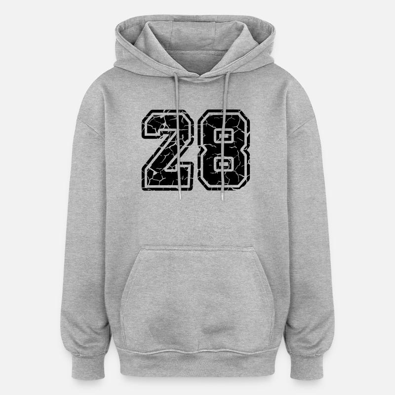 28 - Oversized Unisex Hoodie - Grau meliert