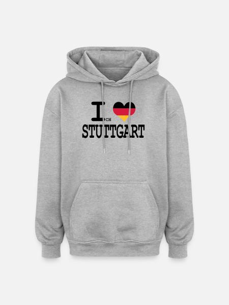 I Love Stuttgart - Oversized Unisex Hoodie - heather grey