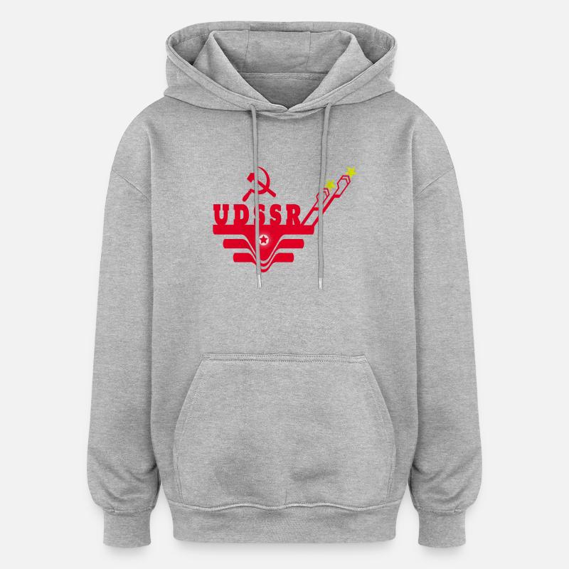 URSS / Cadeau / Idée de cadeau - Sweat à capuche oversize unisexe - gris chiné