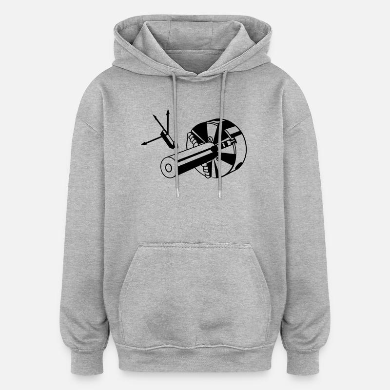 dreher - Sweat à capuche oversize unisexe - gris chiné