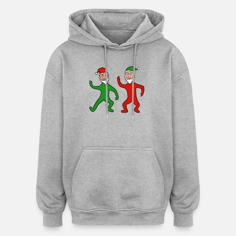zwerge_rg - Sweat à capuche oversize unisexe - gris chiné