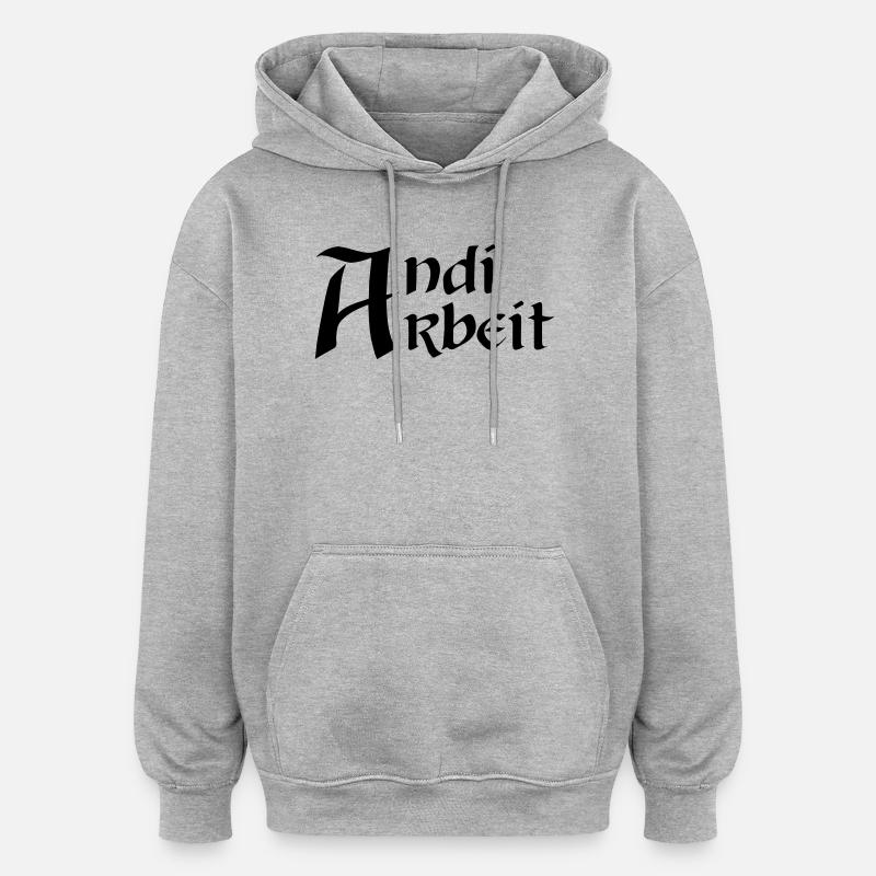 Andi travail - Sweat à capuche oversize unisexe - gris chiné