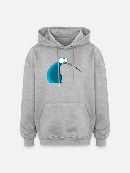 Vogel-Karikatur von Neuseeland-Kiwi - Oversized Unisex Hoodie - Grau meliert