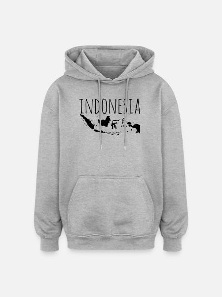 Indonesia - Oversized Unisex Hoodie - Grau meliert