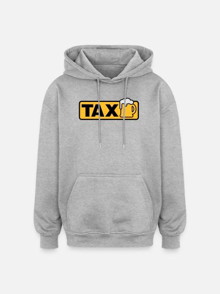 Taxi Bier - Oversized Unisex Hoodie - Grau meliert