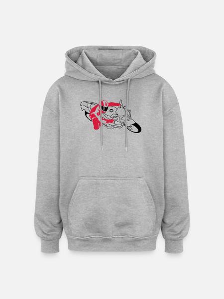 motorrad_2 - Sweat à capuche oversize unisexe - gris chiné