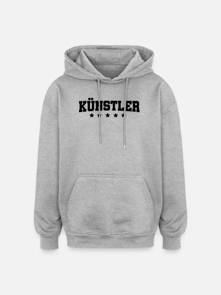 Kuenstler - Oversized Unisex Hoodie - Grau meliert