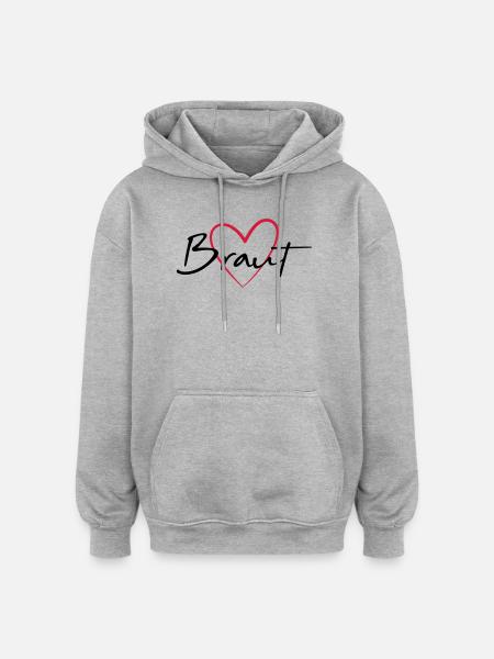 Bride Heart Hen Party - Oversized Unisex Hoodie - heather grey