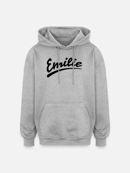 Emilie - Oversized Unisex Hoodie - Grau meliert
