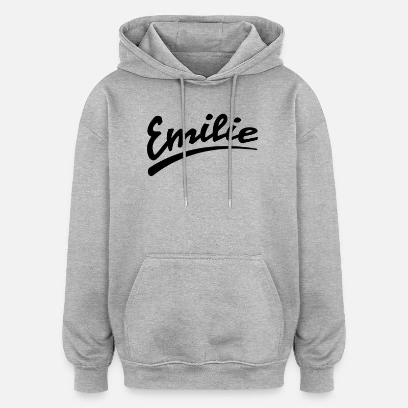 emilie | Emilie - Sweat à capuche oversize unisexe - gris chiné