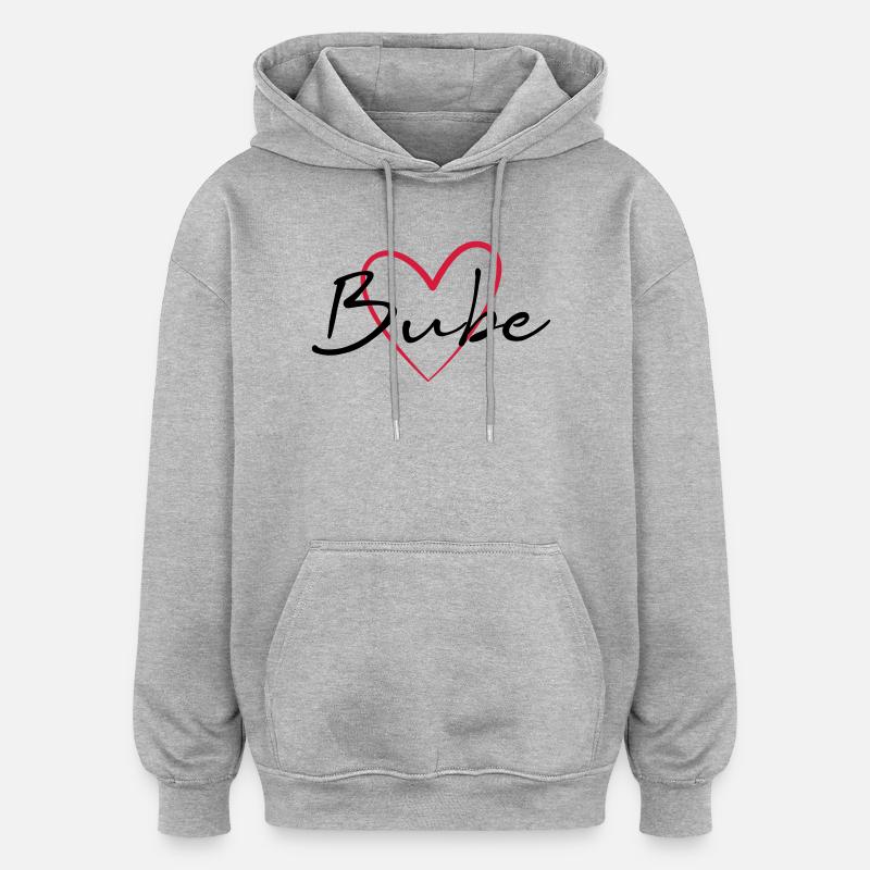 Herz Bube Geschenkidee - Oversized Unisex Hoodie - Grau meliert