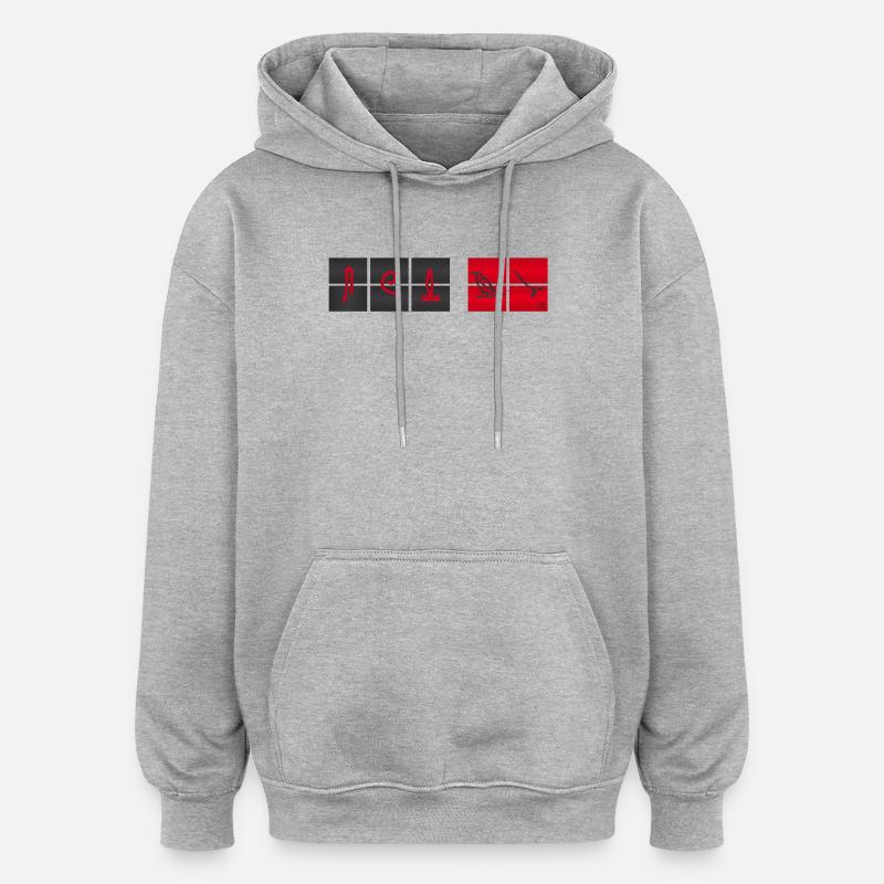 Zähler - Oversized Unisex Hoodie - Grau meliert