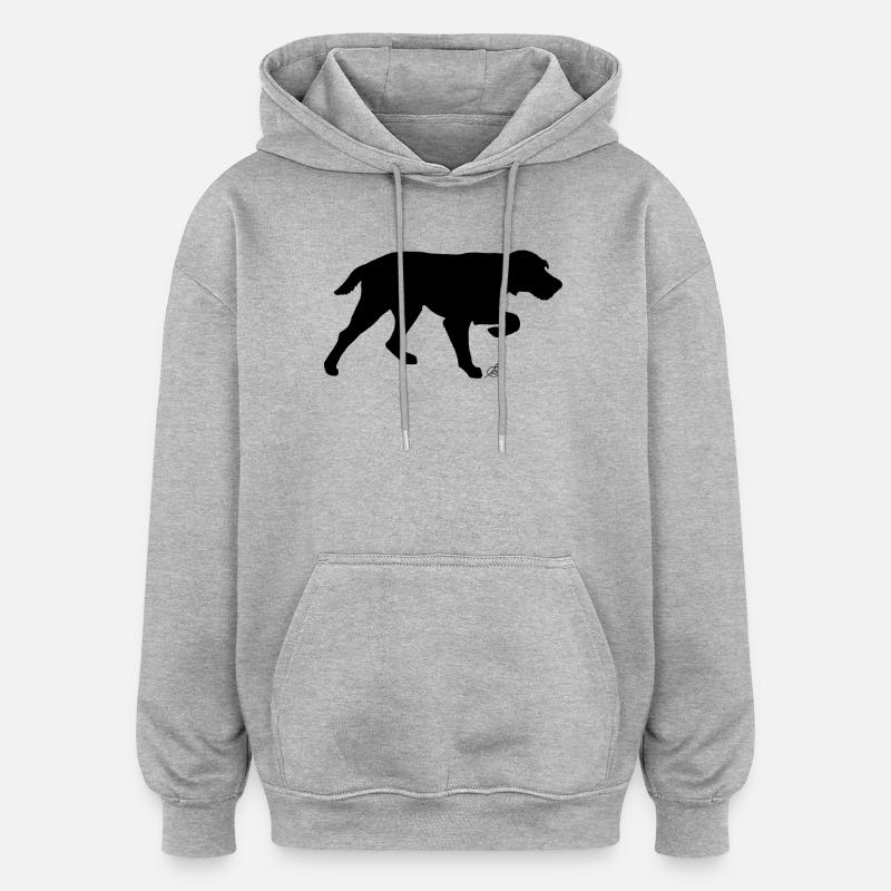 Chien d'arrêt - Sweat à capuche oversize unisexe - gris chiné