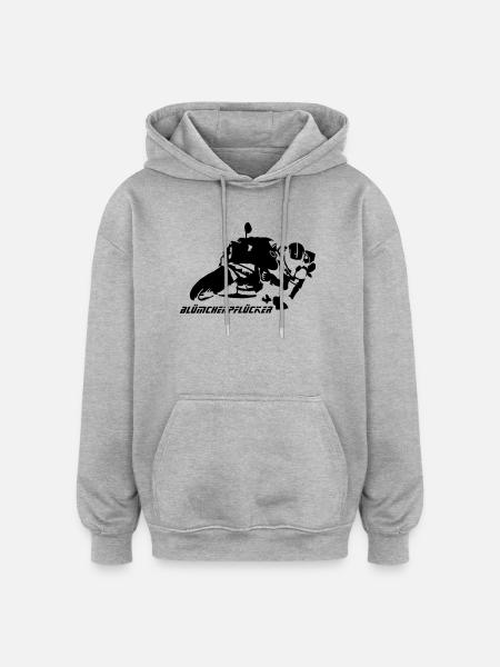 Blümchen-Pflücker Hanging off - Oversized Unisex Hoodie - Grau meliert