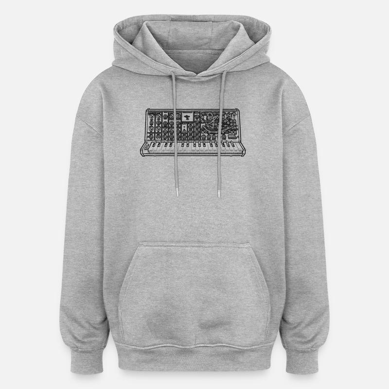 Synth - Sweat à capuche oversize unisexe - gris chiné