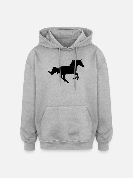 A horse - Oversized Unisex Hoodie - heather grey