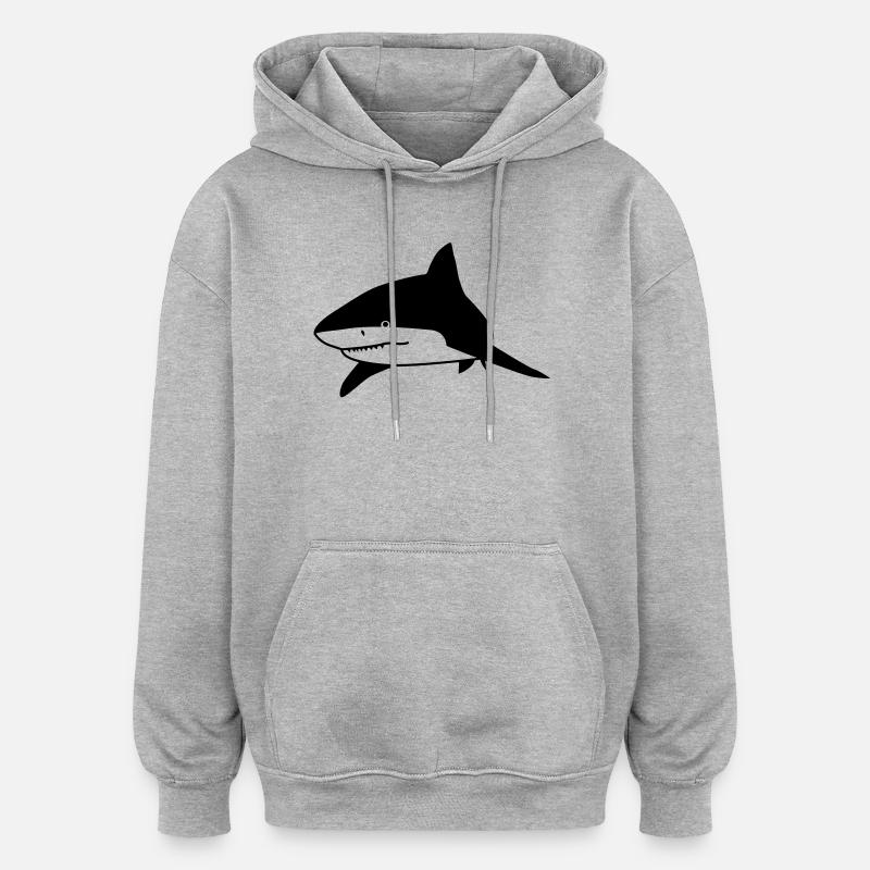 shark animal - Oversized Unisex Hoodie - heather grey