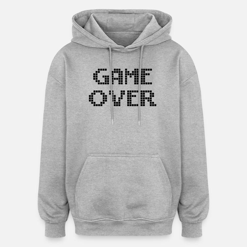 Game Over - Sweat à capuche oversize unisexe - gris chiné
