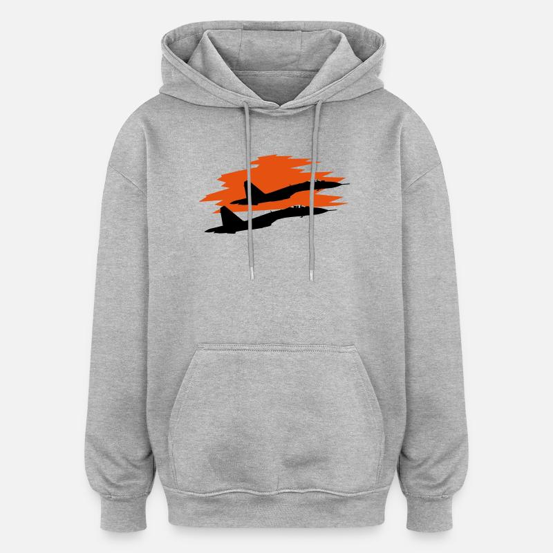 su_35 - Sweat à capuche oversize unisexe - gris chiné