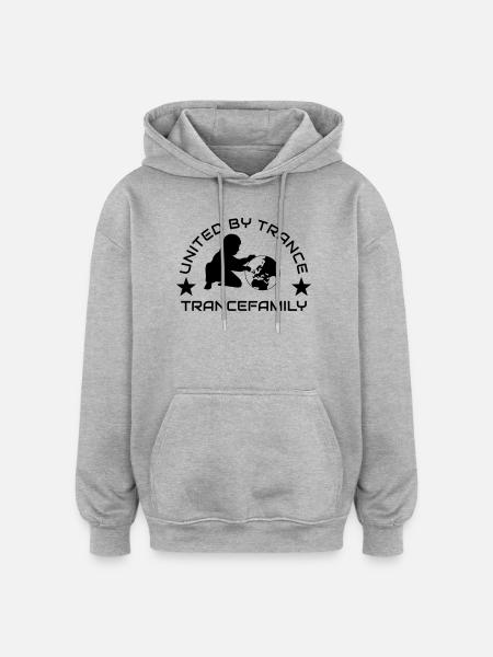 UNITED BY TRANCE - Oversized Unisex Hoodie - Grau meliert