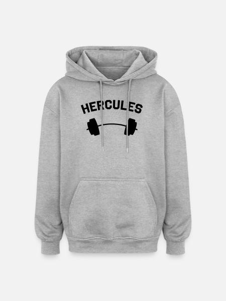HERCULES - Sweat à capuche oversize unisexe - gris chiné