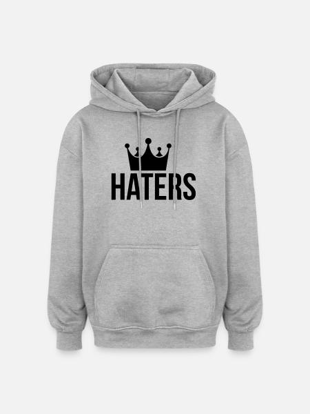 Haters Hater og rap - Oversized Unisex Hoodie - heather grey