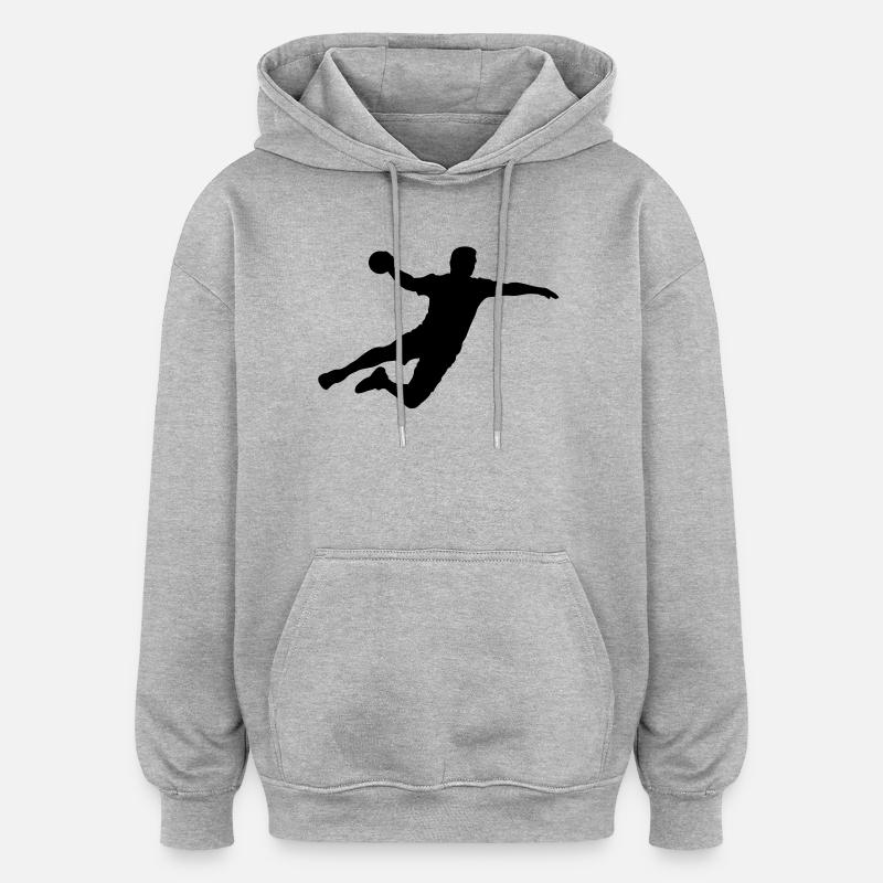 handball - Sweat à capuche oversize unisexe - gris chiné