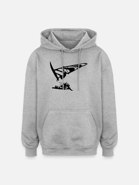windsurfing - Sweat à capuche oversize unisexe - gris chiné