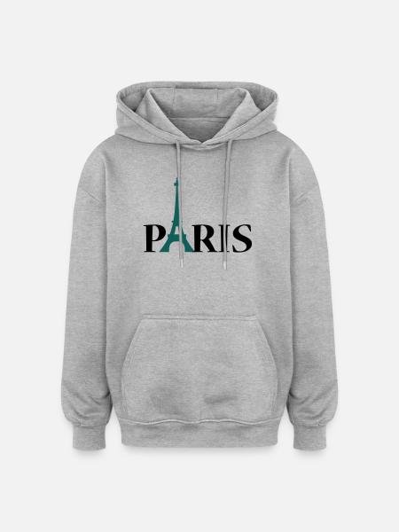 Paris Eiffeltoren / Eiffeltower / Tour Eiffel - Sweat à capuche oversize unisexe - gris chiné