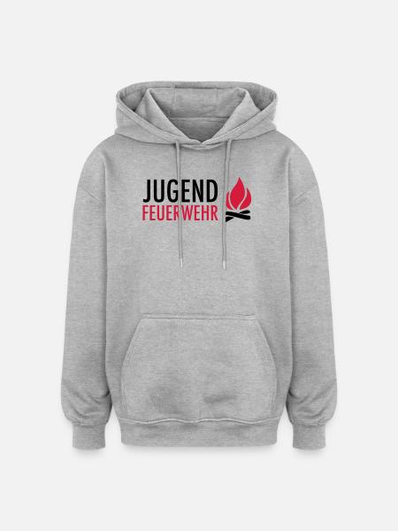 Young firefighters with flame - Oversized Unisex Hoodie - heather grey