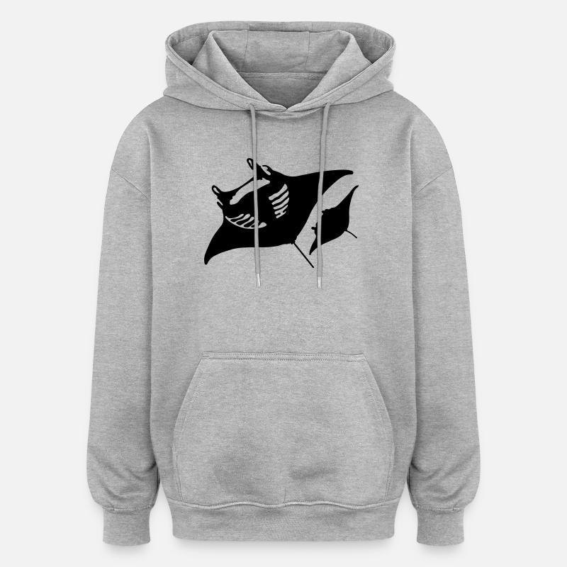 manta - Sweat à capuche oversize unisexe - gris chiné