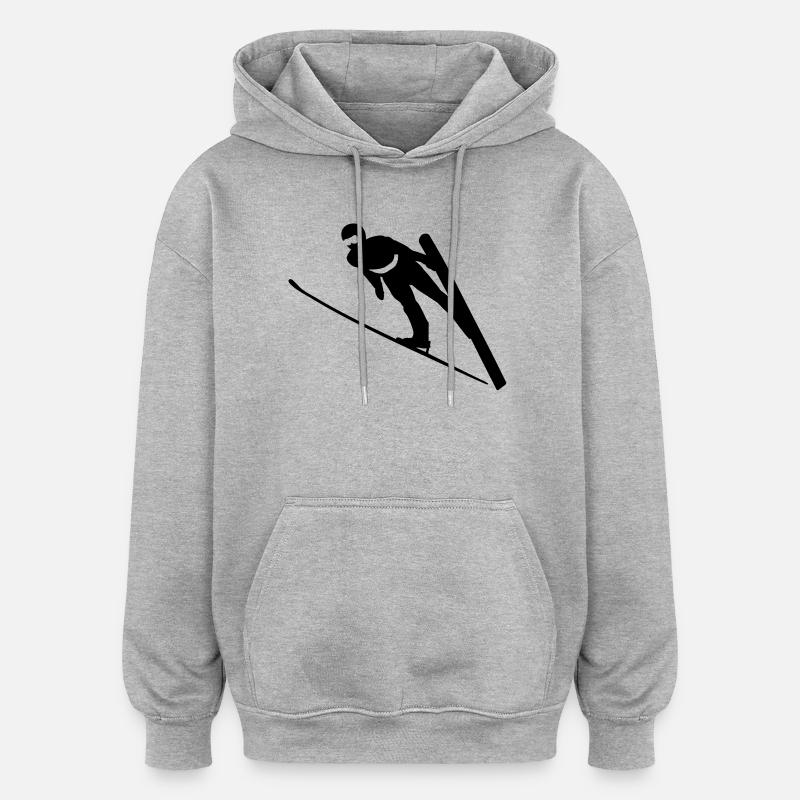 skisprung - Sweat à capuche oversize unisexe - gris chiné