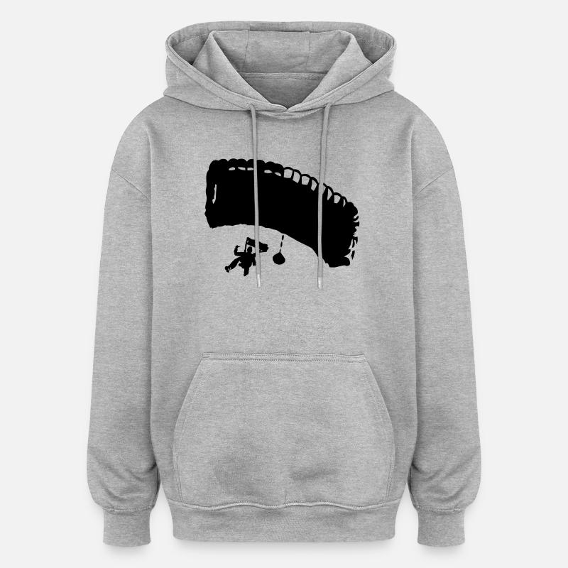 fallschirm_8 - Sweat à capuche oversize unisexe - gris chiné