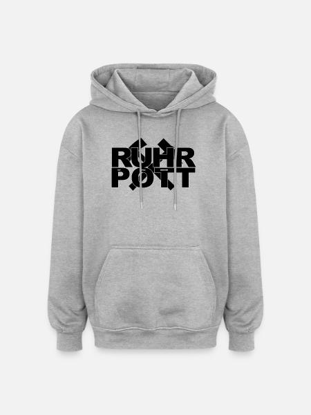 RUHRPOTT BORN TO COAL - Oversized Unisex Hoodie - heather grey