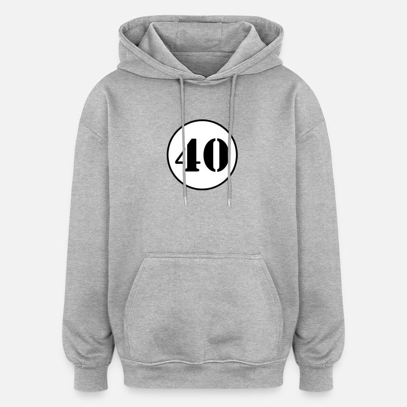 Numéro 40 quarante cadeau d'anniversaire - Sweat à capuche oversize unisexe - gris chiné