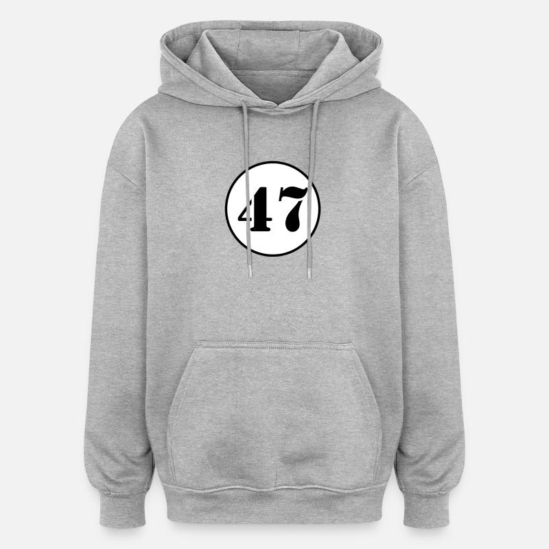 NUMÉRO 47 quarante sept cadeau d'anniversaire - Sweat à capuche oversize unisexe - gris chiné