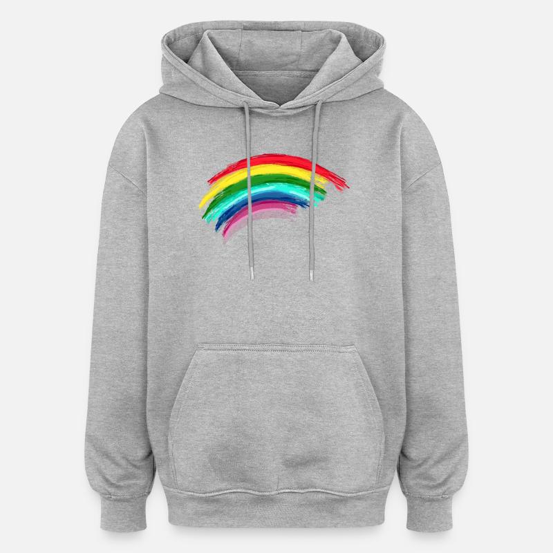 Rainbow Regenbogen Hope - Oversized Unisex Hoodie - Grau meliert