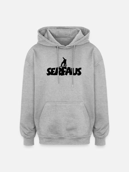 Serfaus Snowboard Snowboarding - Sweat à capuche oversize unisexe - gris chiné
