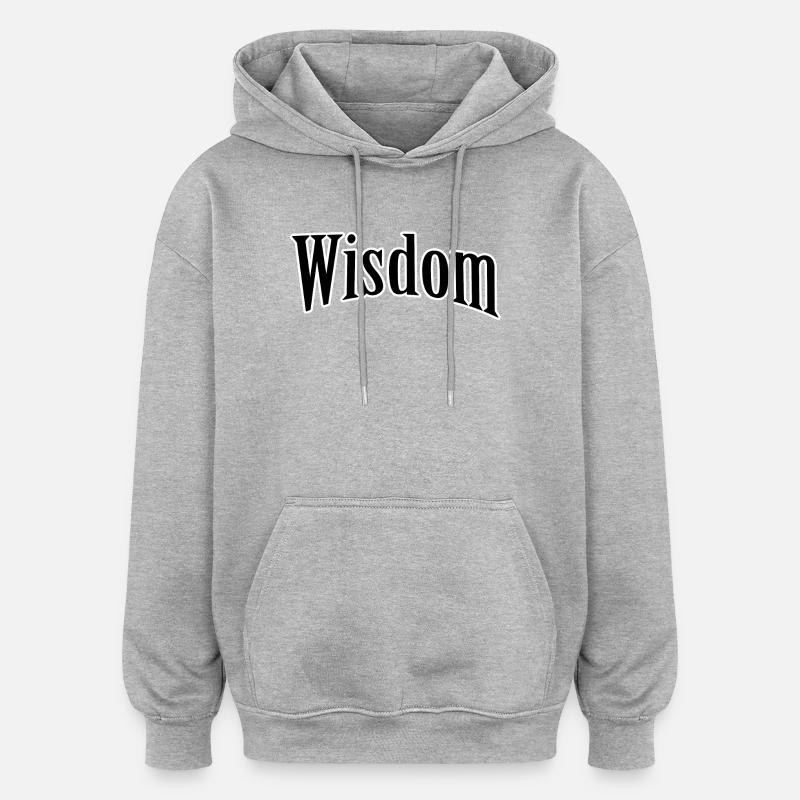 Sagesse Lettering Rétro - Sweat à capuche oversize unisexe - gris chiné