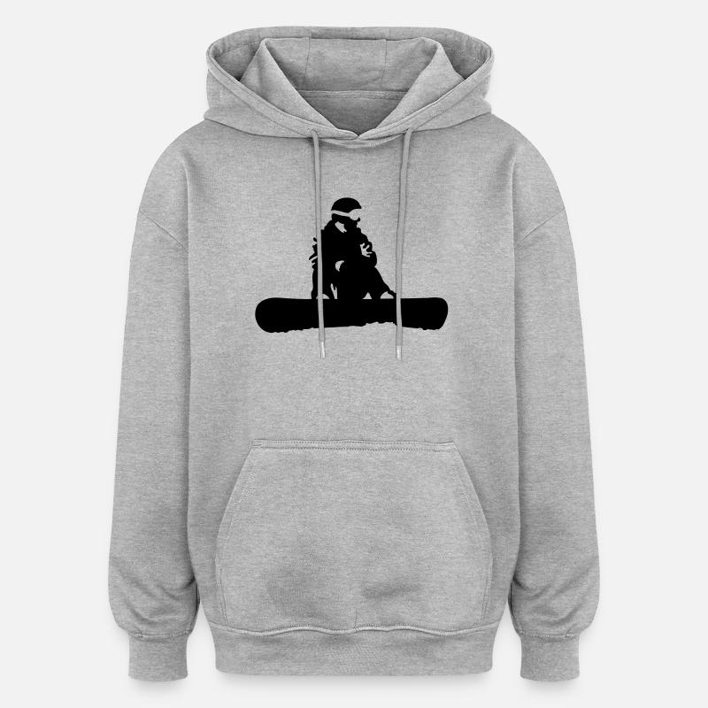 snowboard - Sweat à capuche oversize unisexe - gris chiné