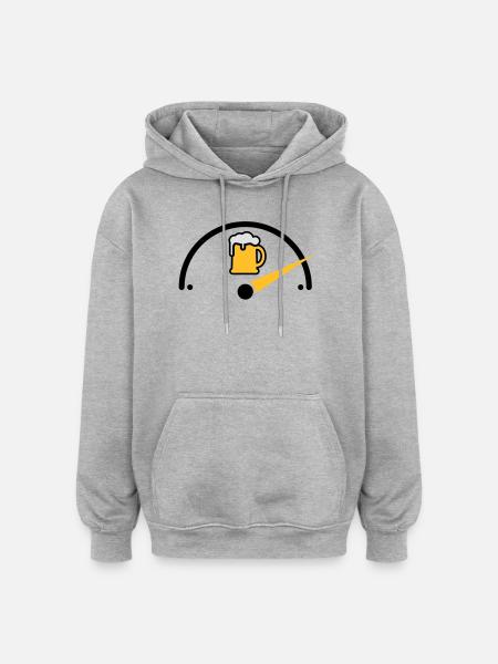 Bier full - Oversized Unisex Hoodie - heather grey