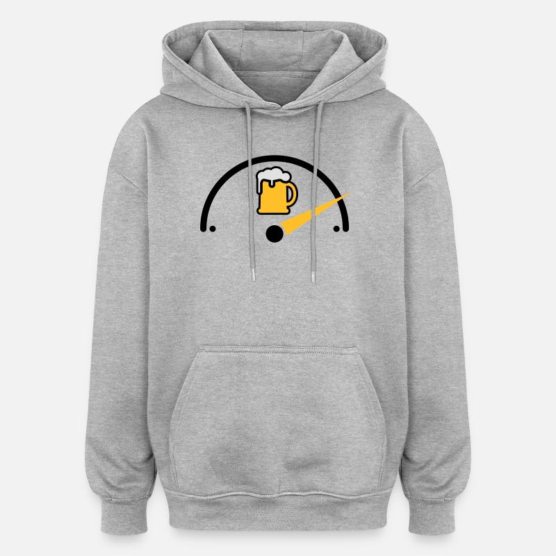 Beer full - Sweat à capuche oversize unisexe - gris chiné