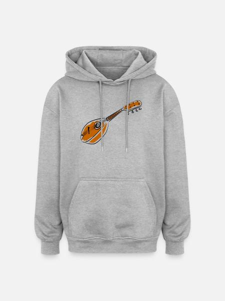 Sketch style acoustic mandolin - Oversized Unisex Hoodie - heather grey