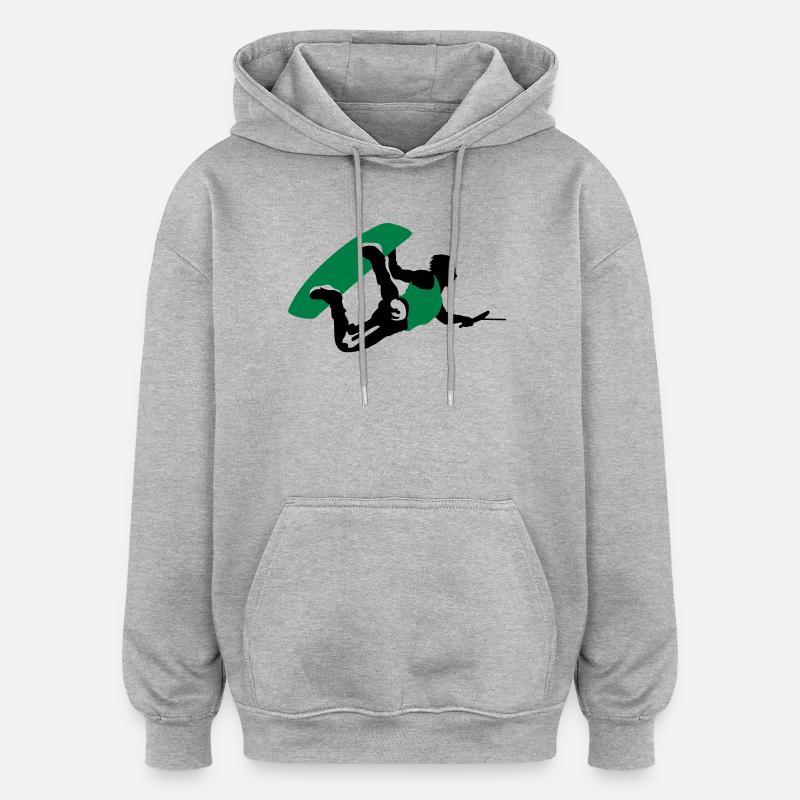 Wakeboarding - Sweat à capuche oversize unisexe - gris chiné