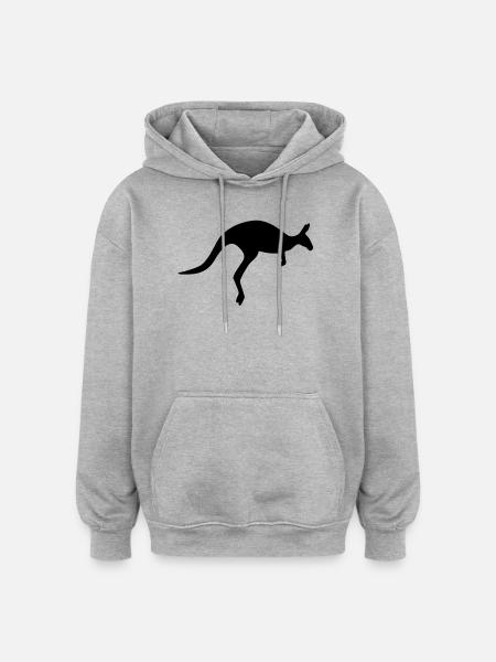 kangaroo - Oversized Unisex Hoodie - heather grey