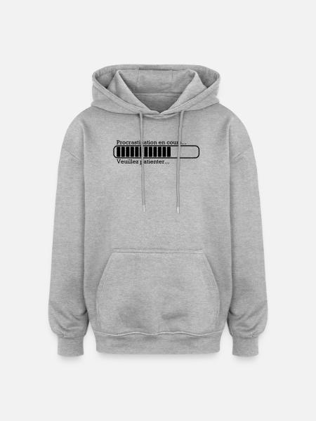 Procrastination in progress ... - Oversized Unisex Hoodie - heather grey